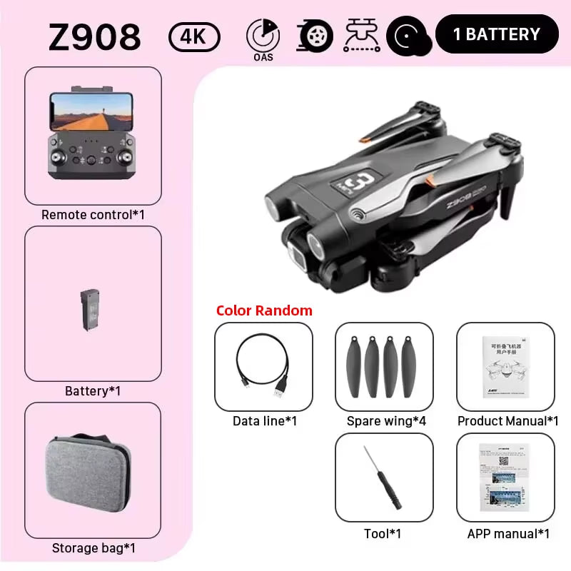 MINI Z908Pro Max 4K FPV Drone - Professional Brushless Quadcopter with Obstacle Avoidance & Folding Design