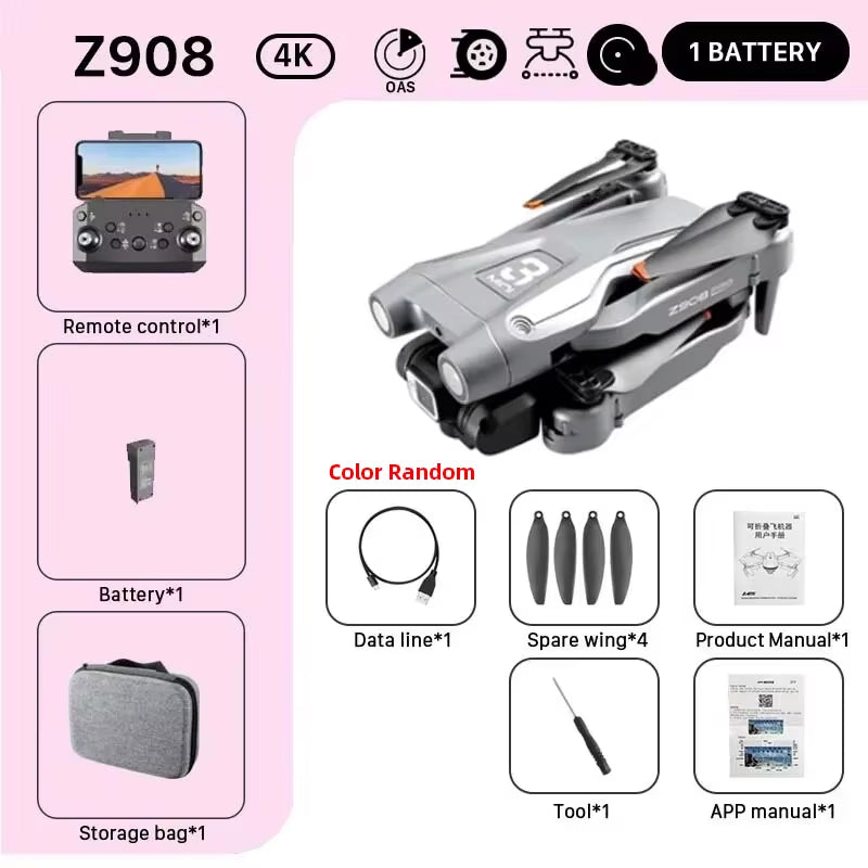 MINI Z908Pro Max 4K FPV Drone - Professional Brushless Quadcopter with Obstacle Avoidance & Folding Design