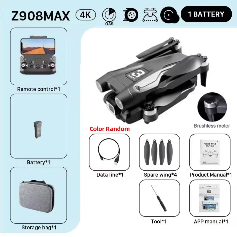 MINI Z908Pro Max 4K FPV Drone - Professional Brushless Quadcopter with Obstacle Avoidance & Folding Design