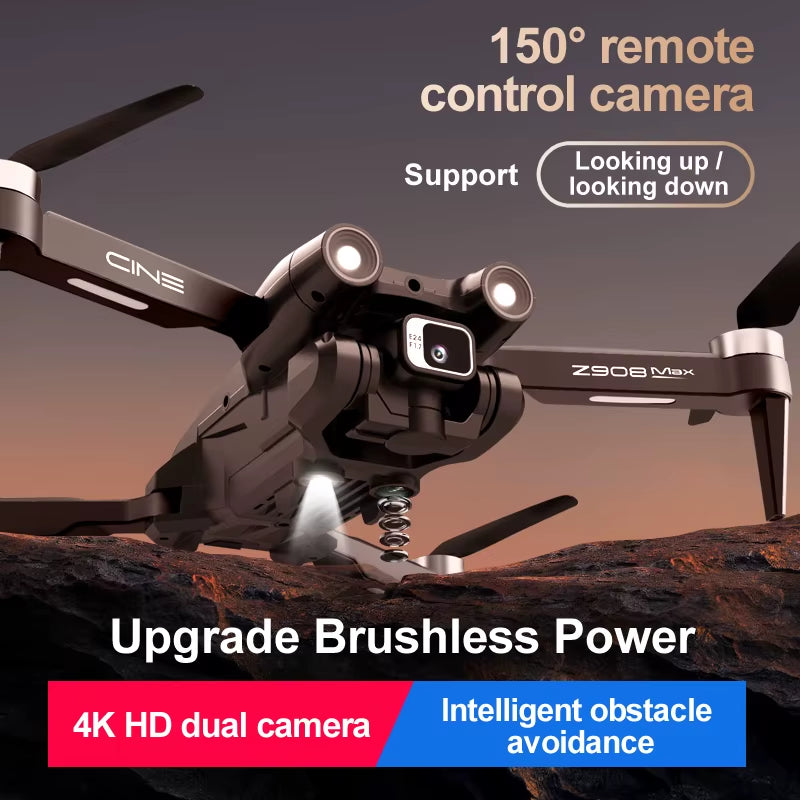 MINI Z908Pro Max 4K FPV Drone - Professional Brushless Quadcopter with Obstacle Avoidance & Folding Design