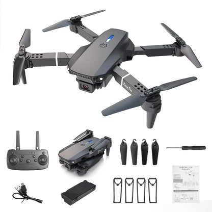 Professional Drone E88 4K Wide-Angle HD Camera Wifi Fpv Height Hold Foldable RC Quadrotor Helicopter Camera-Free Children'S Toys