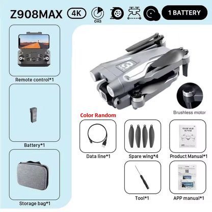 MINI Z908Pro Max 4K FPV Drone - Professional Brushless Quadcopter with Obstacle Avoidance & Folding Design
